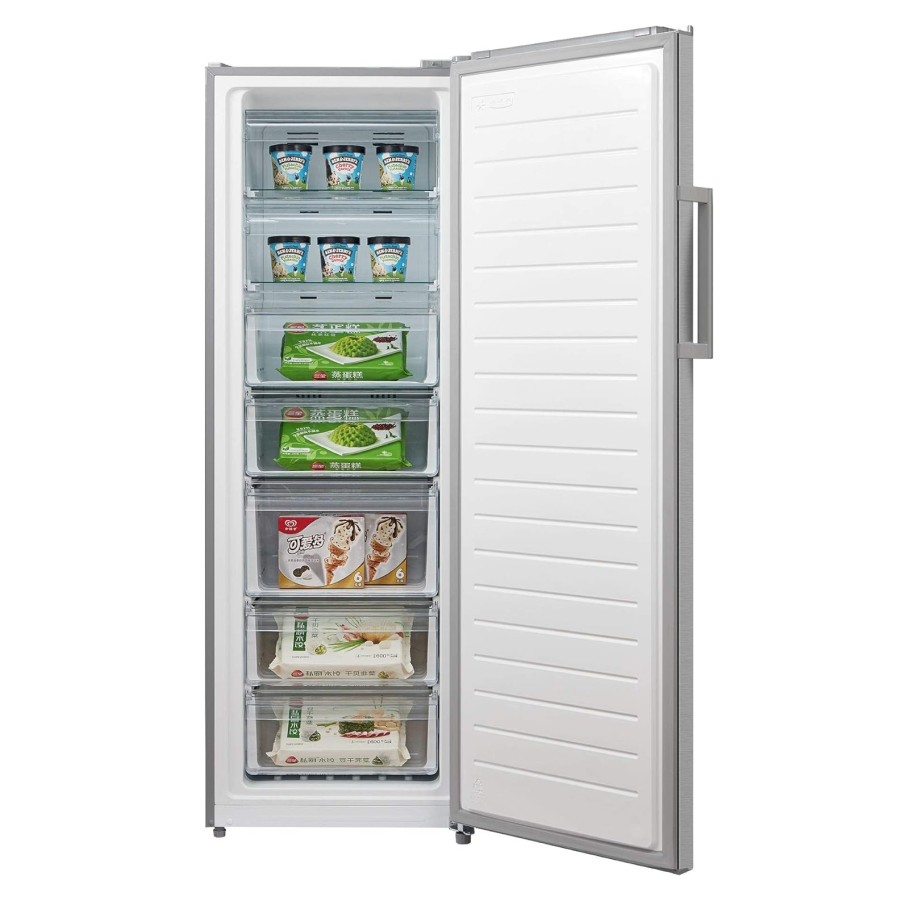 Midea HS312FWES Upright Freezer Silver