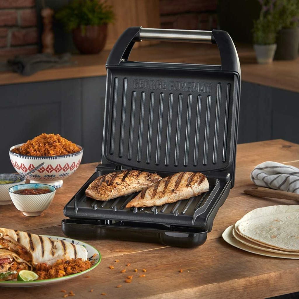 George Foreman 25031 Grey Steel Compact Grill