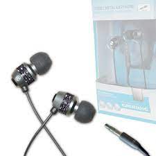 Grundig Stereo 48567 Metal Stereo Earphone With Changable 3 Buds GR-48567