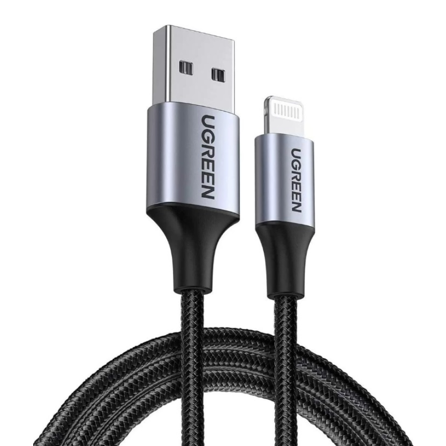 Ugreen USB-A to Lightning Fast Charging 1M Cable - Black