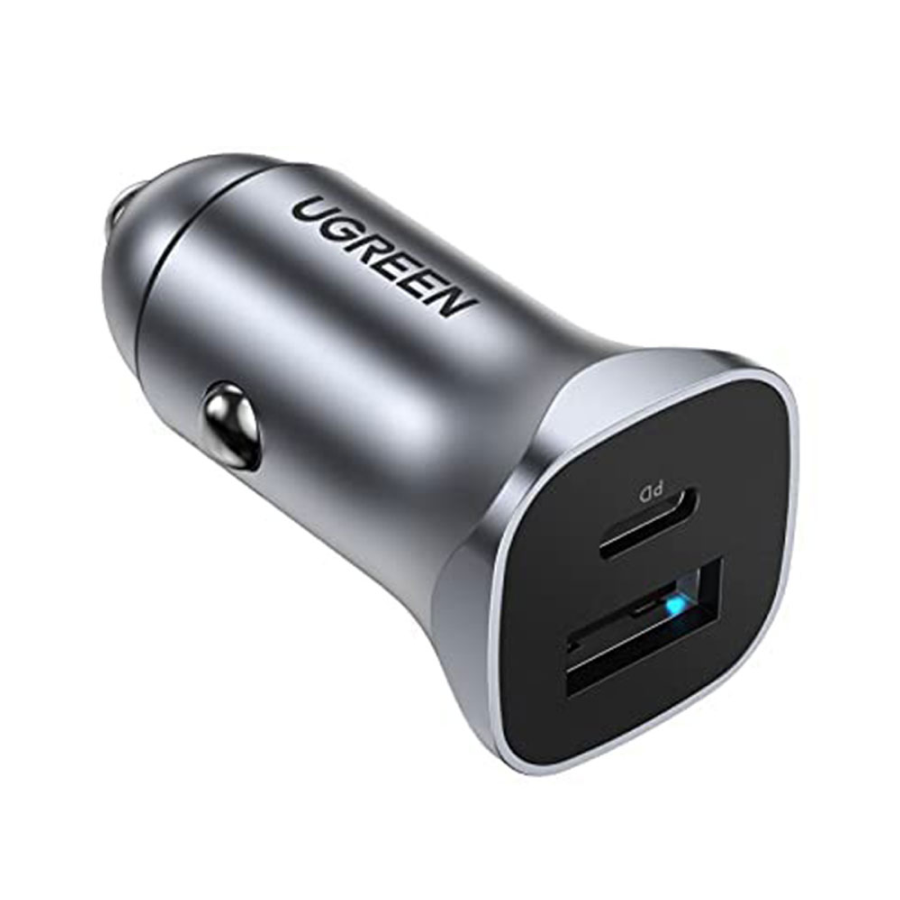 Ugreen Dual USB-C + USB-A Qc 24W Aluminum | Fast Car Charger (30780B)